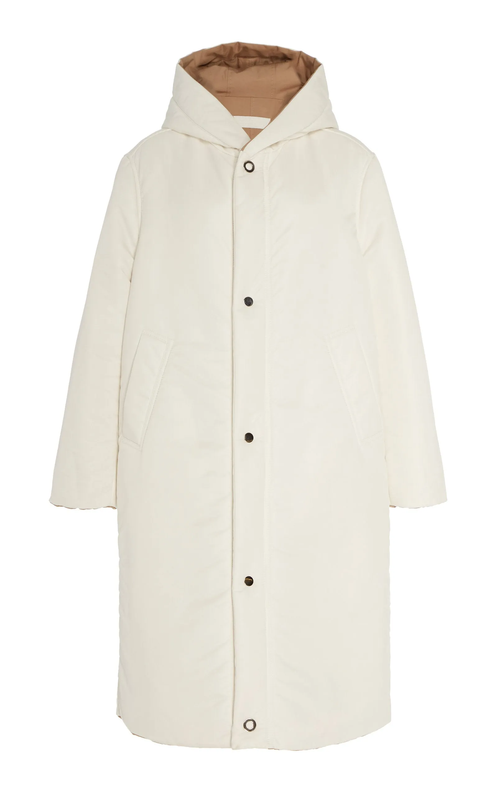 SUSTAINABLE REVERSIBLE SATIN DOWN COAT