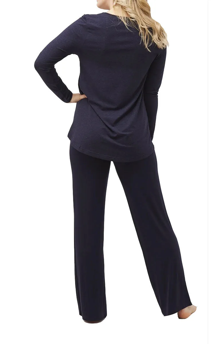 Tani 100% Modal Pant Long Length Relax in Navy 8957