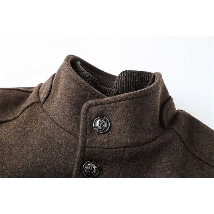 The Alford Mandarin Collar Trench Coat - Hazel