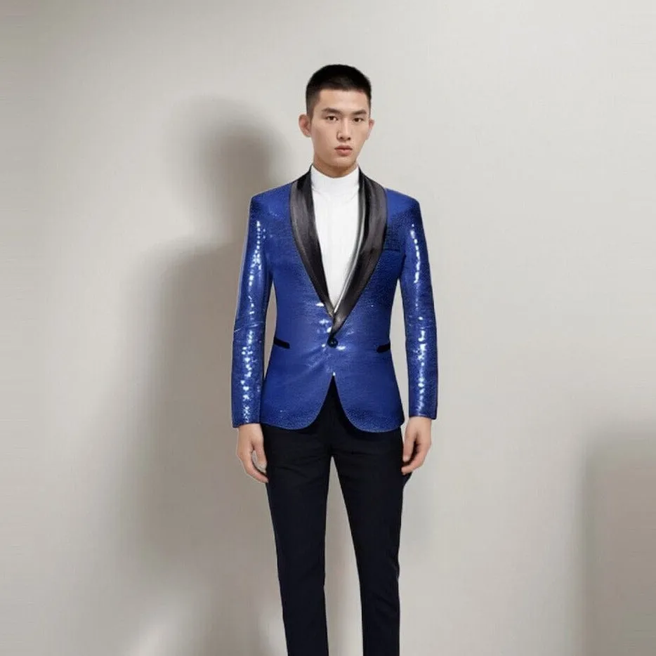 The Crystal Slim Fit Blazer Suit Jacket - Sapphire Blue