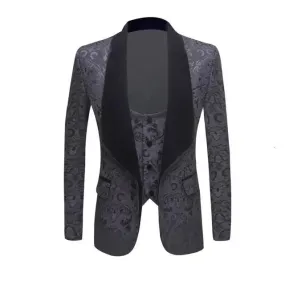 The Stephan Two Piece Slim Fit Blazer Suit Jacket - Charcoal