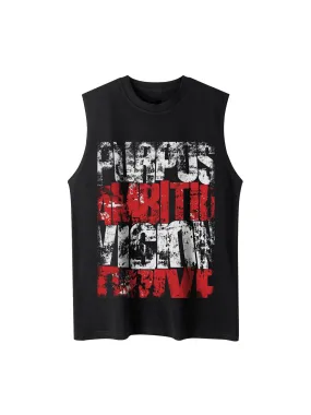 Thesupermade Unisex Letters Street Rap Graffiti Vest