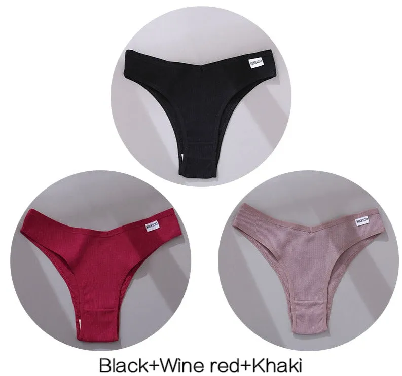 Thong Cotton Underwear (3pc)