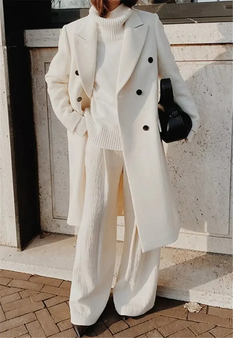 Two-colour Long-sleeved Woollen Jacket