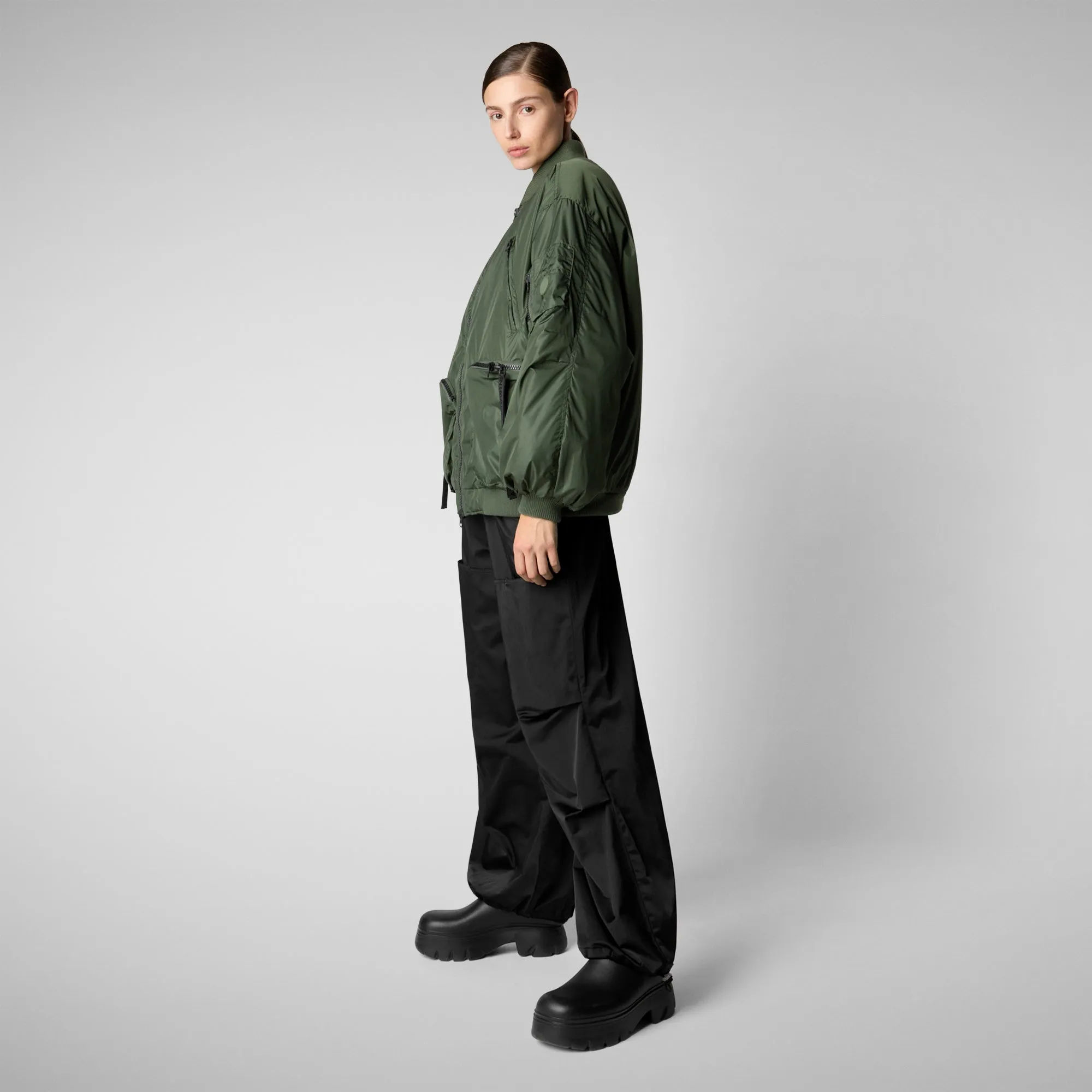 Unisex bomber jacket Usher in thyme green