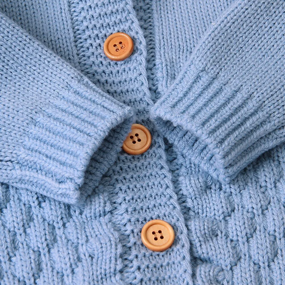 Unisex Knit Hooded Newborn Baby Romper