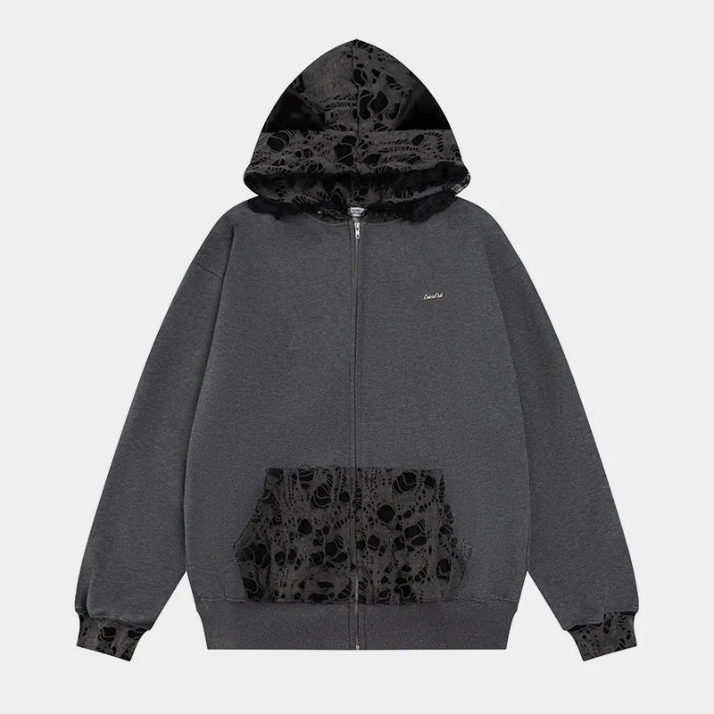 Velvet Glow | Oversized Zipper Hoodie