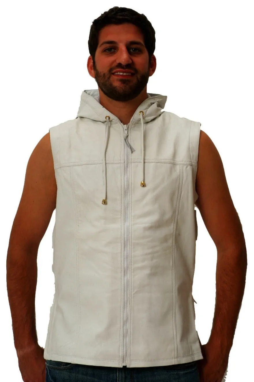 White Leather Vest Mens