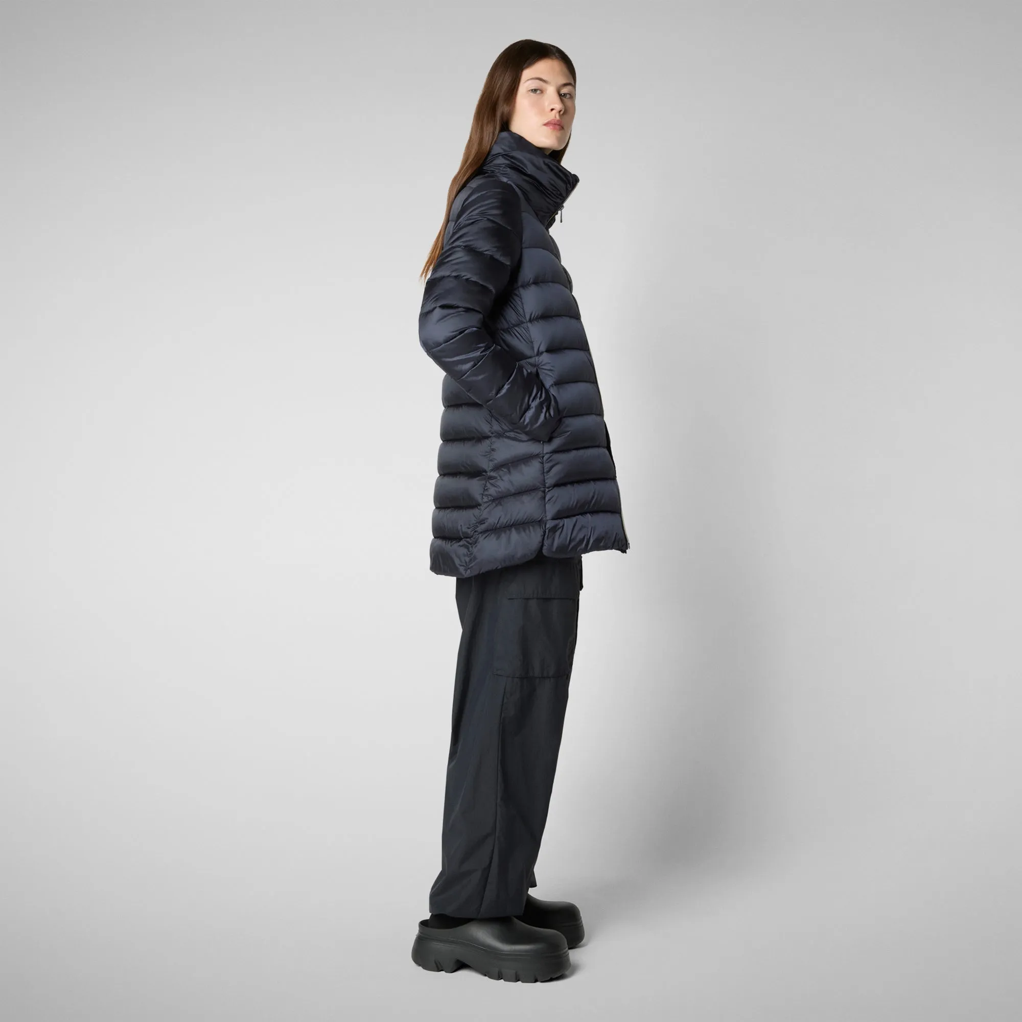 Woman's coat Lydia in blue black