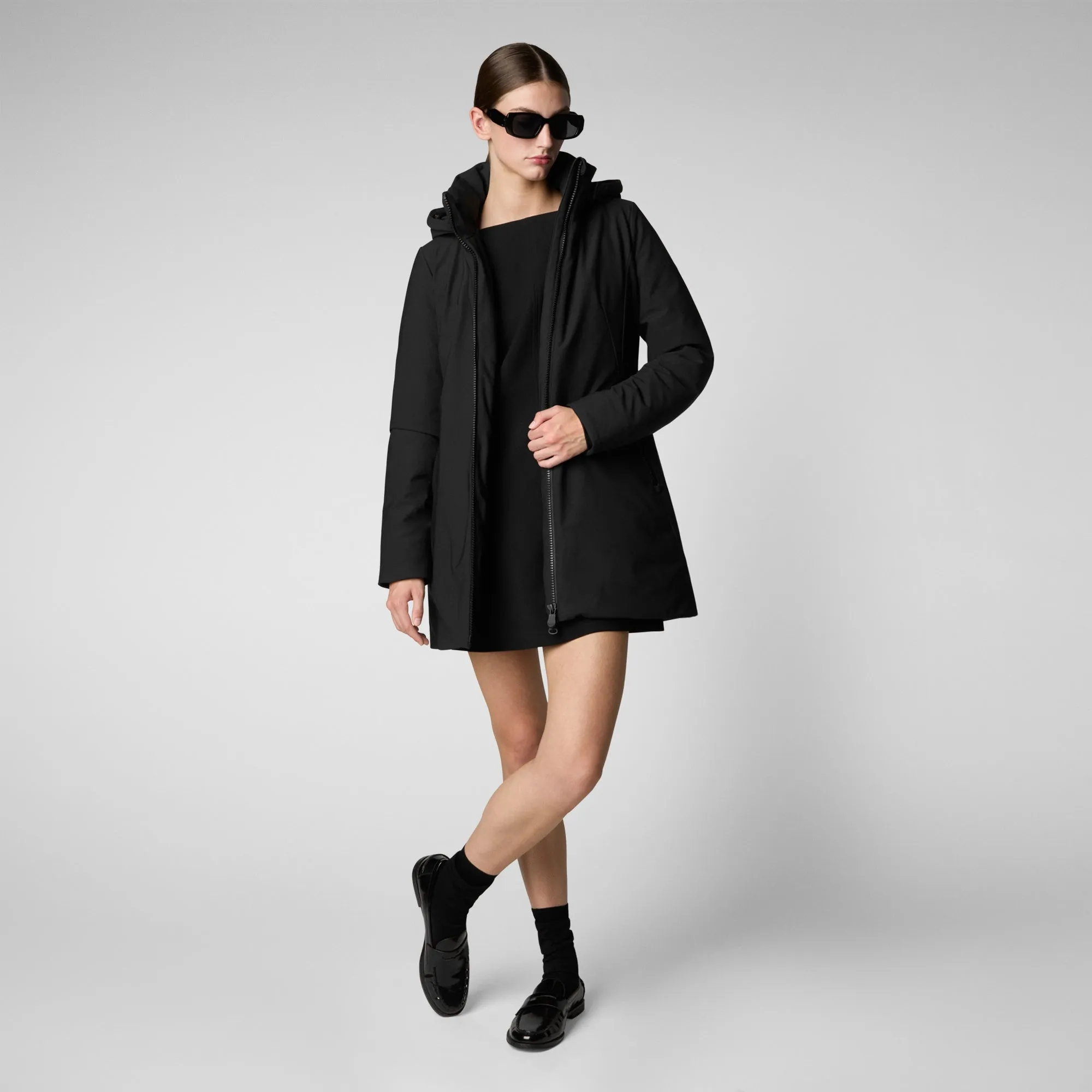 Woman's hooded jacket Lila in black