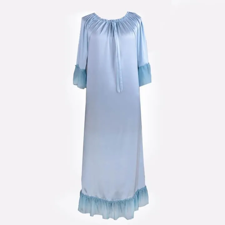 Women's 100% Silk Full Length Silk Nightgown Simple Nightdress