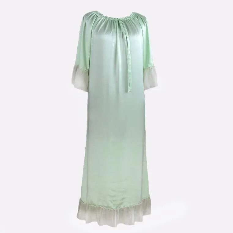 Women's 100% Silk Full Length Silk Nightgown Simple Nightdress