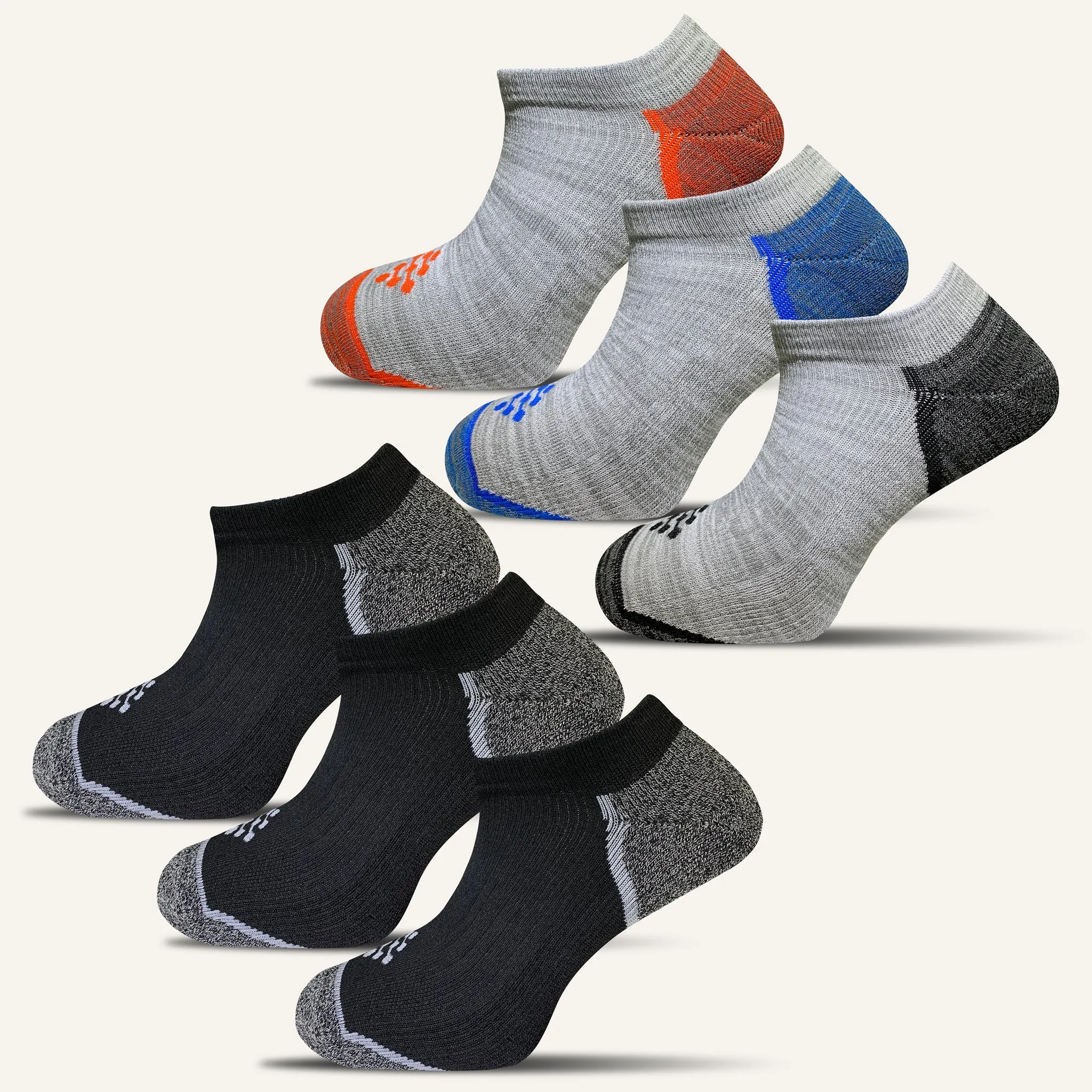 Women's Colorful Sport Cushioned Ankle Socks - 6 Pair