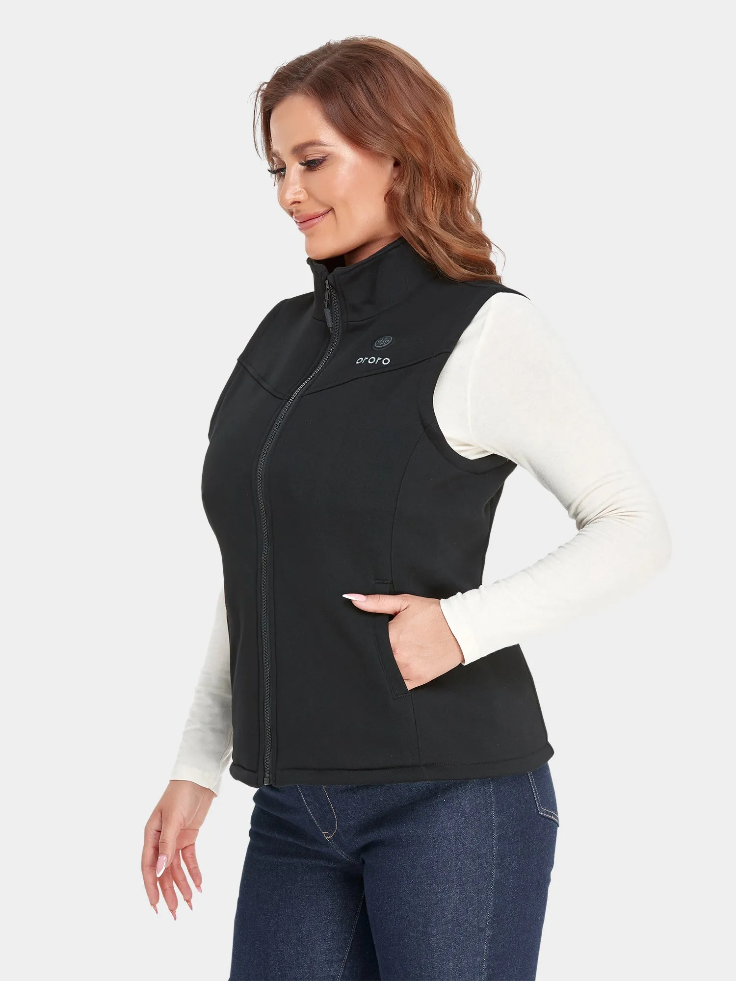 Women's Heated Fleece Vest - Black