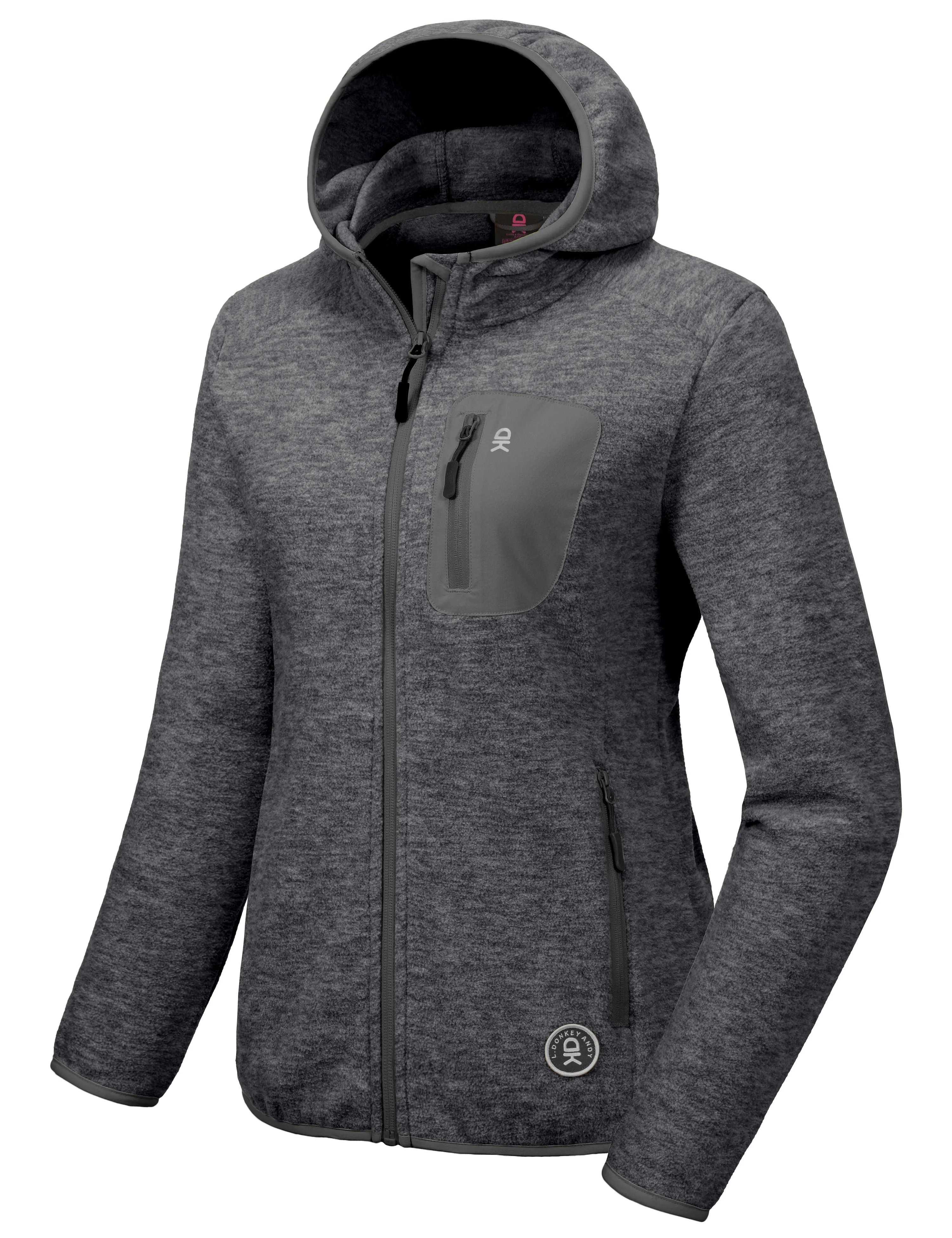 Women's Lightweight Warm Polar Fleece Running Hooded Jacket