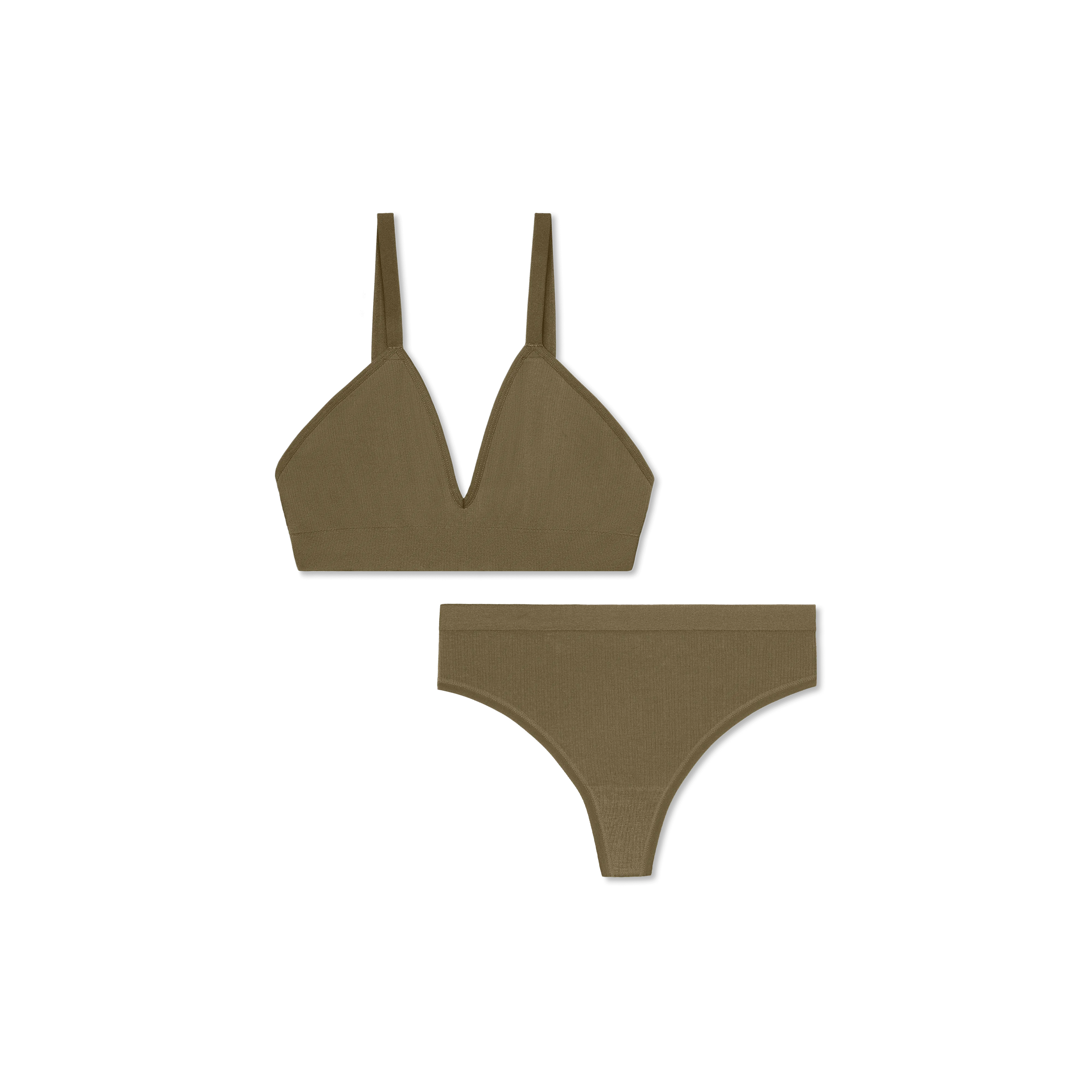 Women's Seamless Triangle Bralette   Thong