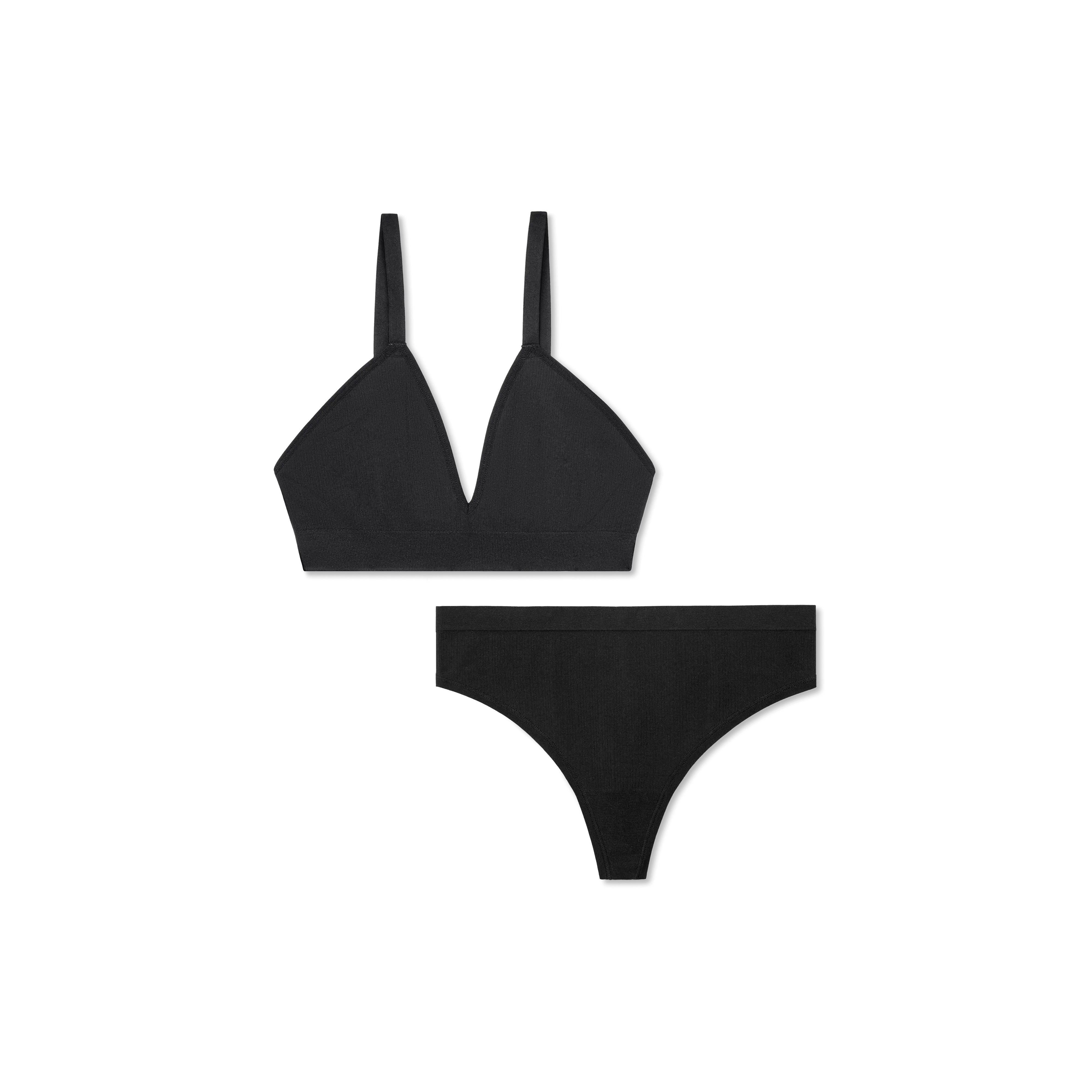 Women's Seamless Triangle Bralette   Thong