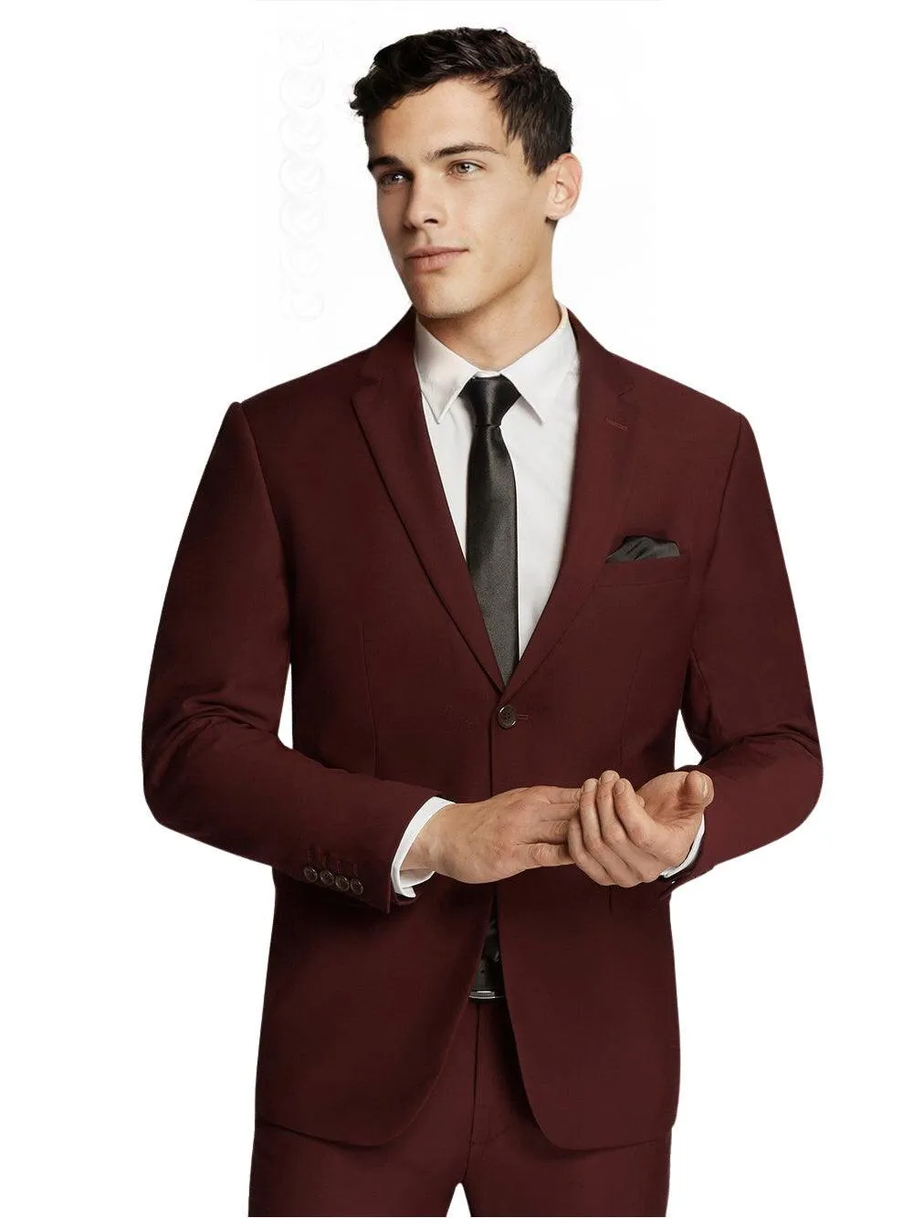 Zander Maroon Slim Suit