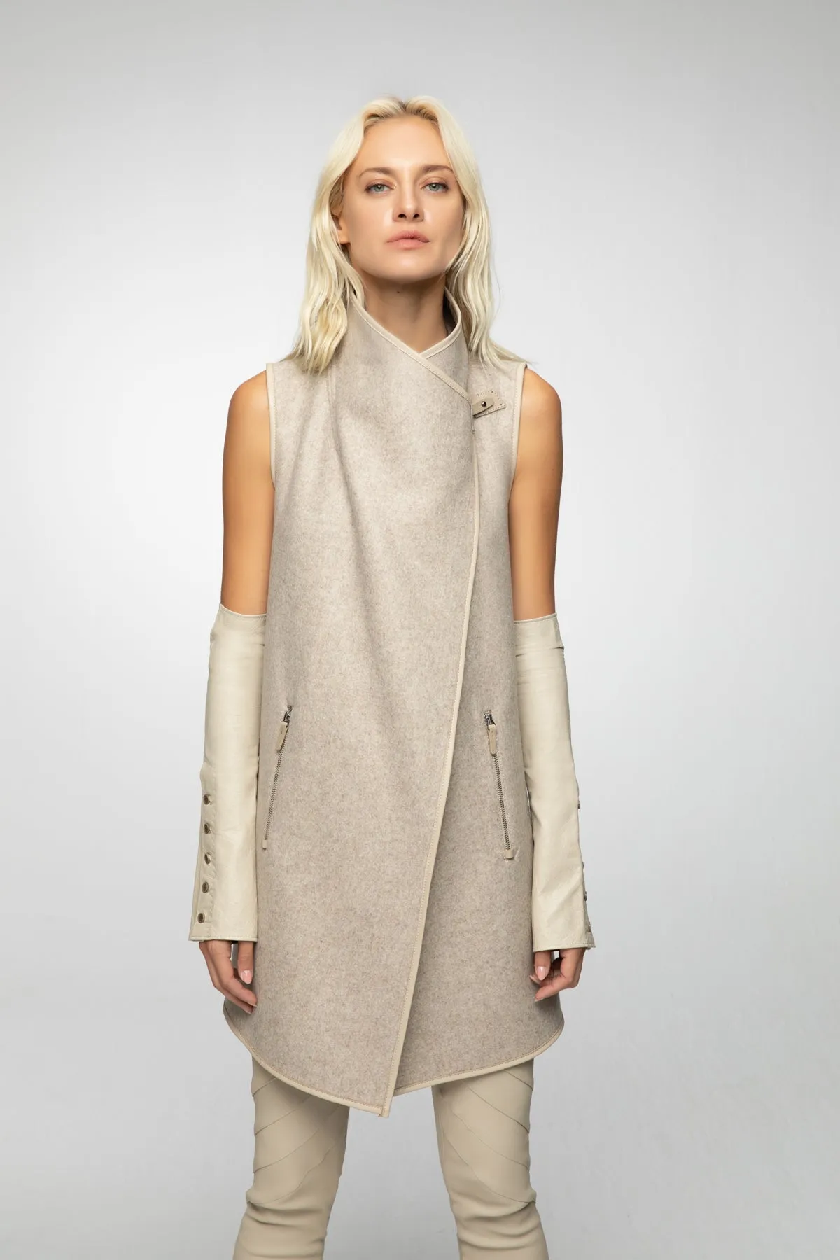 Zoe - Latte Wool Vest